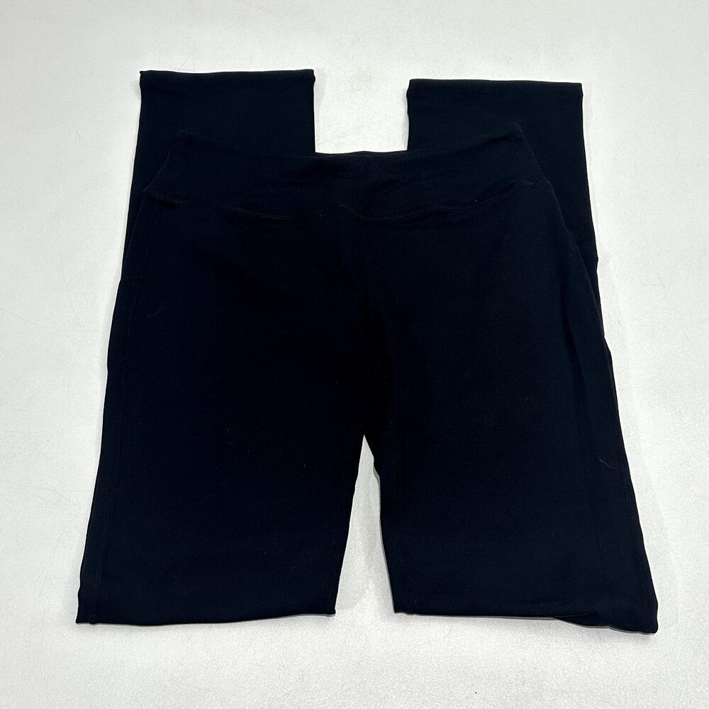 Bubblelime Women's Bootcut Yoga Pants Black Mid-Rise Waistband, Size Medium